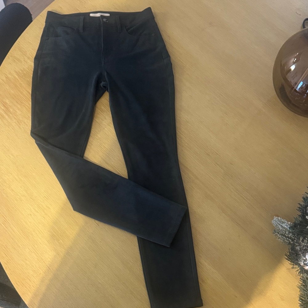 Women's Dark Green Suede Pants